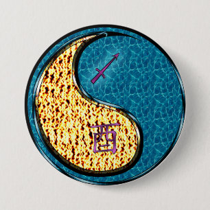 Sagittarius & Water Rooster 7.5 Cm Round Badge