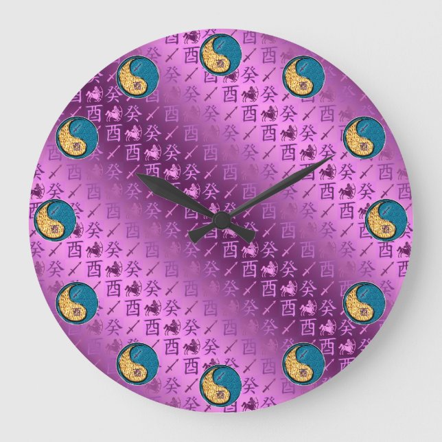 Sagittarius & Water Rooster Large Clock (Front)