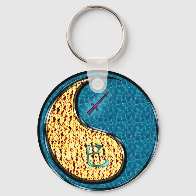 Sagittarius & Water Snake Key Ring (Front)