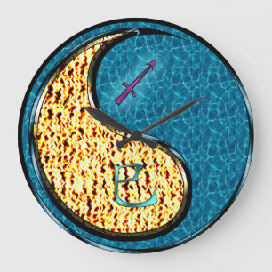 Sagittarius & Water Snake Large Clock