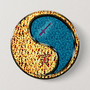 Sagittarius & Water Tiger 7.5 Cm Round Badge