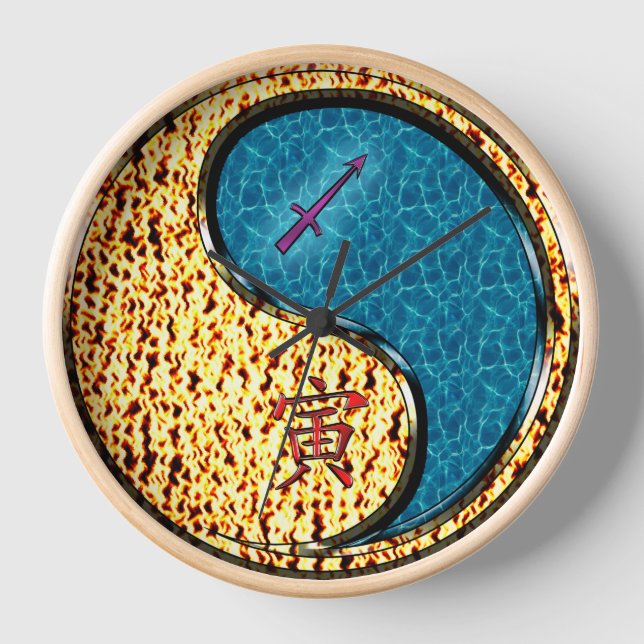 Sagittarius & Water Tiger Clock (Front)