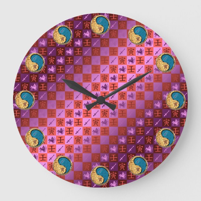 Sagittarius & Water Tiger Large Clock (Front)