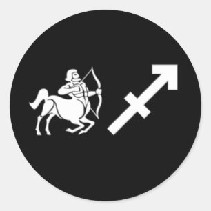 Sagittarius with Symbol Classic Round Sticker
