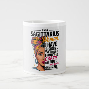 Sagittarius Woman with Three Sides Funny Gift Large Coffee Mug