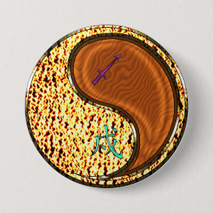 Sagittarius & Wood Dog 7.5 Cm Round Badge