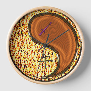 Sagittarius & Wood Horse Clock
