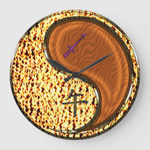 Sagittarius & Wood Horse Large Clock