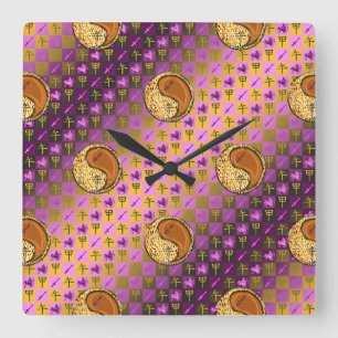 Sagittarius & Wood Horse Square Wall Clock