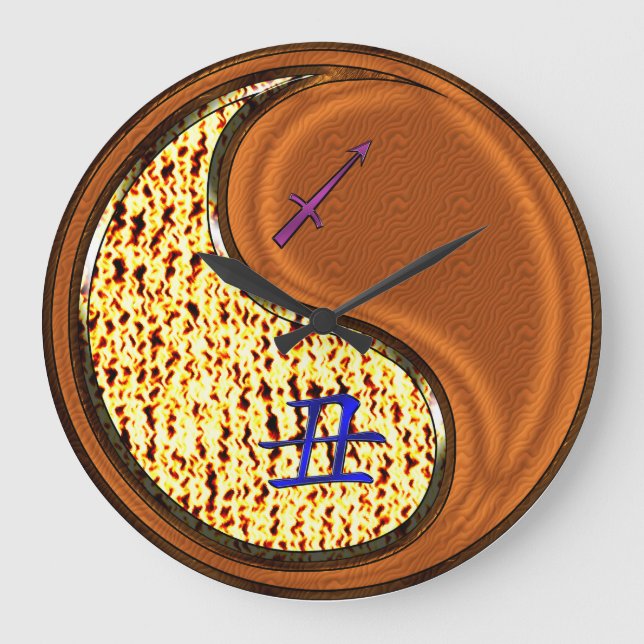 Sagittarius & Wood Ox Large Clock (Front)