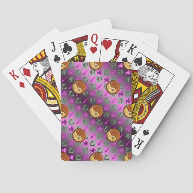 Sagittarius & Wood Rabbit Playing Cards (Back)