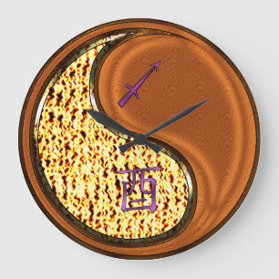 Sagittarius & Wood Rooster Large Clock