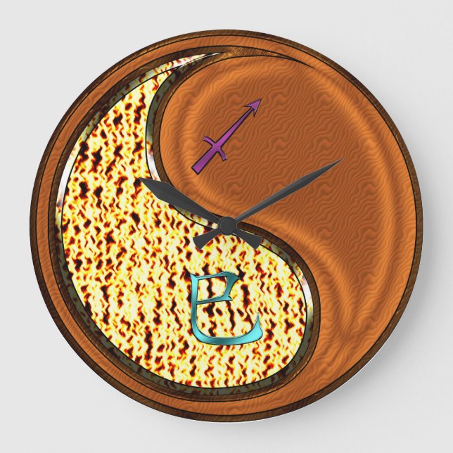 Sagittarius & Wood Snake Large Clock (Front)