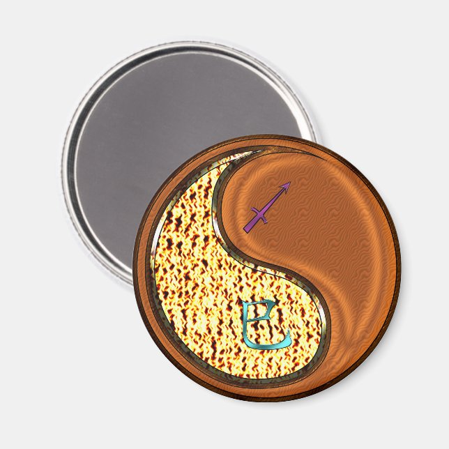 Sagittarius & Wood Snake Magnet (Front/Back)