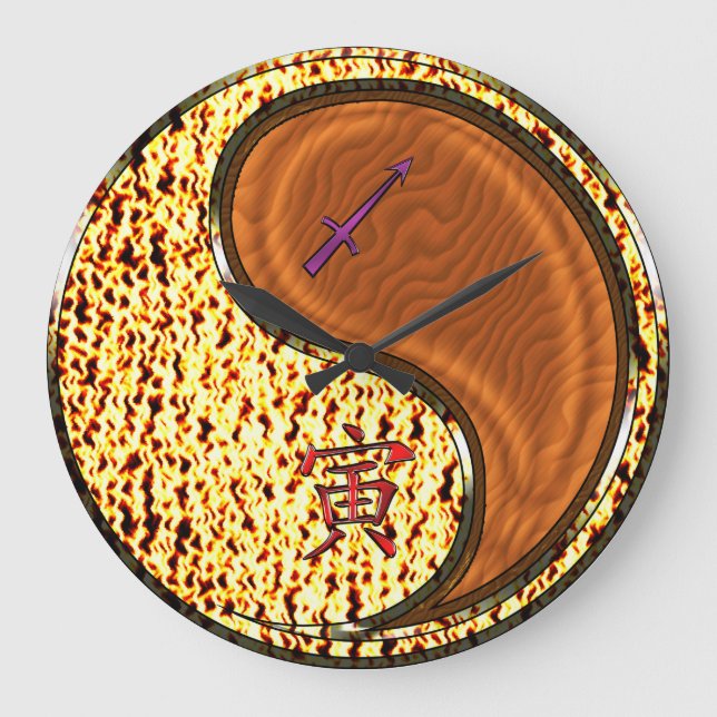 Sagittarius & Wood Tiger Large Clock (Front)