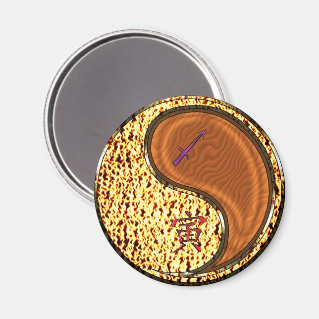 Sagittarius & Wood Tiger Magnet (Front/Back)