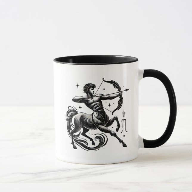 Sagittarius Zodiac Archer Astrology Gift Mug (Right)
