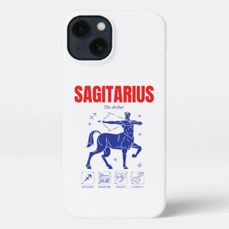 Sagittarius Zodiac Archer Astrology Line Art iPhone 13 Case