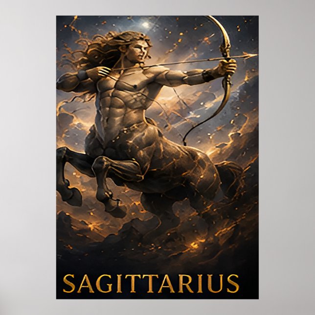 Sagittarius Zodiac Archer Celestial Astrology Symb Poster (Front)