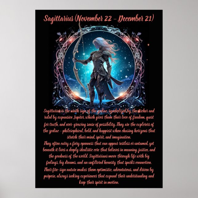 Sagittarius Zodiac Art Poster (Front)