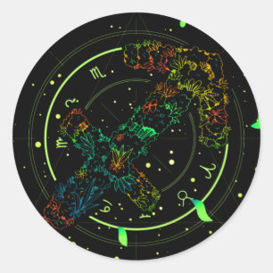 Sagittarius Zodiac Astrological Symbol Classic Round Sticker