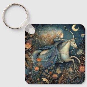 Sagittarius Zodiac Astrology Celestial Birthday Key Ring