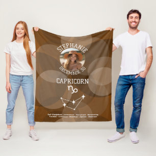 Sagittarius Zodiac Astrology Sign Photo Birthdate Fleece Blanket