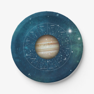 Sagittarius Zodiac Astrology Sign - Planet Jupiter Paper Plate