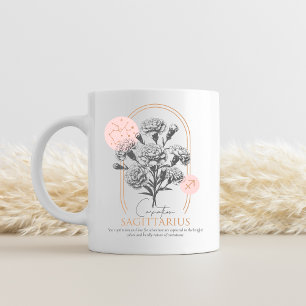 Sagittarius zodiac birth flower month birthday  coffee mug