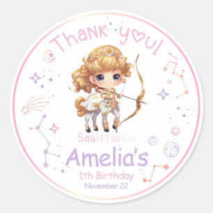 Sagittarius Zodiac Birthday Classic Round Sticker