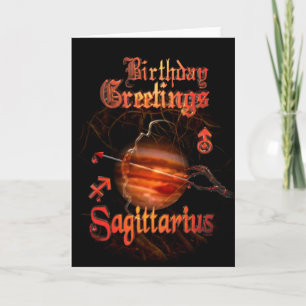 Sagittarius Zodiac Birthday Greetings by Valxart Card
