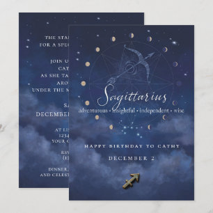 Sagittarius Zodiac Birthday Invitation