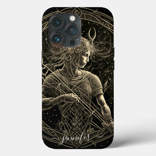 Sagittarius zodiac black gold Case-Mate iPhone  Case (Back)