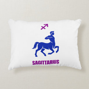 Sagittarius Zodiac Blue Silhouette Centaur Decorative Cushion