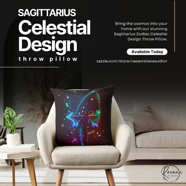 Sagittarius Zodiac Celestial Design Throw Pillow (Creator Uploaded)