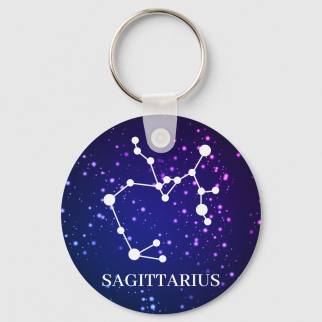 Sagittarius Zodiac Constellation Design Key Ring (Front)