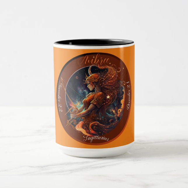 Sagittarius Zodiac Customisable Dated Coffee Mug (Center)