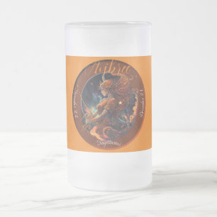 Sagittarius Zodiac Customisable Dated Frosted Glass Beer Mug