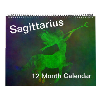 Sagittarius Zodiac December Colourful Sign Symbols Calendar