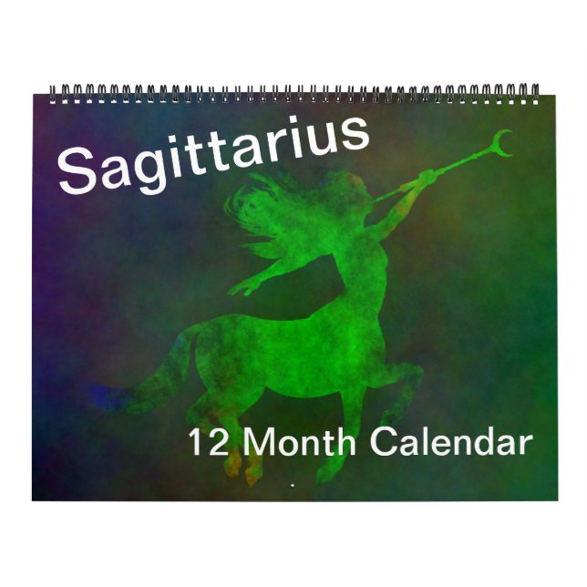 Sagittarius Zodiac December Colourful Sign Symbols Calendar (Cover)
