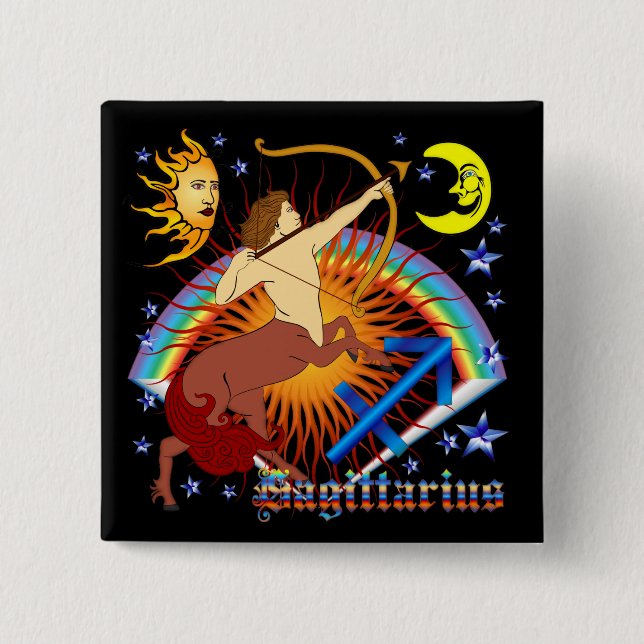 Sagittarius-Zodiac-Design-V-1 15 Cm Square Badge (Front)