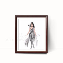 Sagittarius, zodiac, fashion sketch,