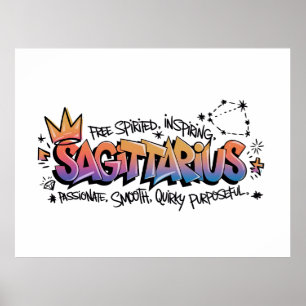 Sagittarius Zodiac Graffiti Poster