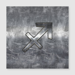 Sagittarius Zodiac Grunge Distressed Steel Style