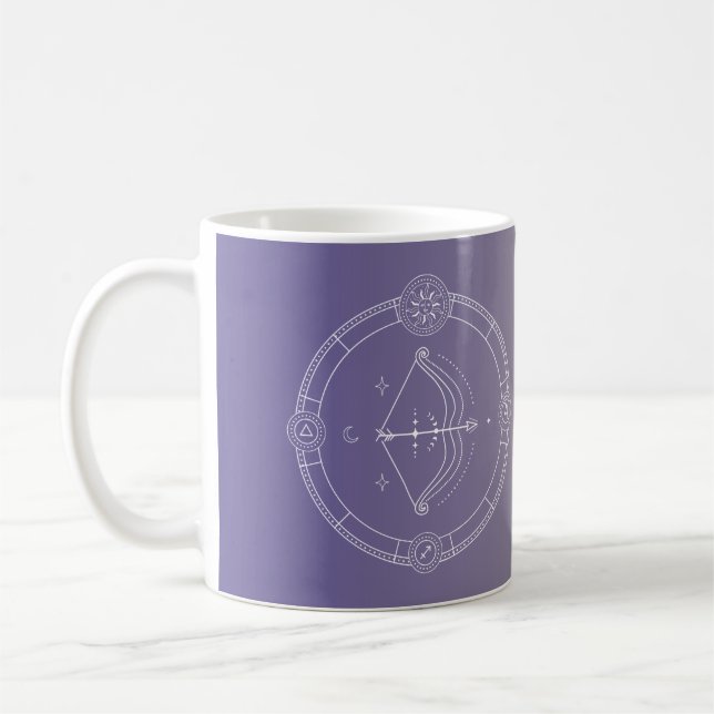 Sagittarius zodiac horoscope star sign gradient coffee mug (Left)