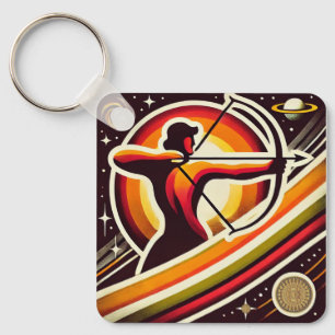 Sagittarius Zodiac Keychain Vintage Design