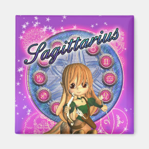 Sagittarius Zodiac Magnet Cute Female Centaur