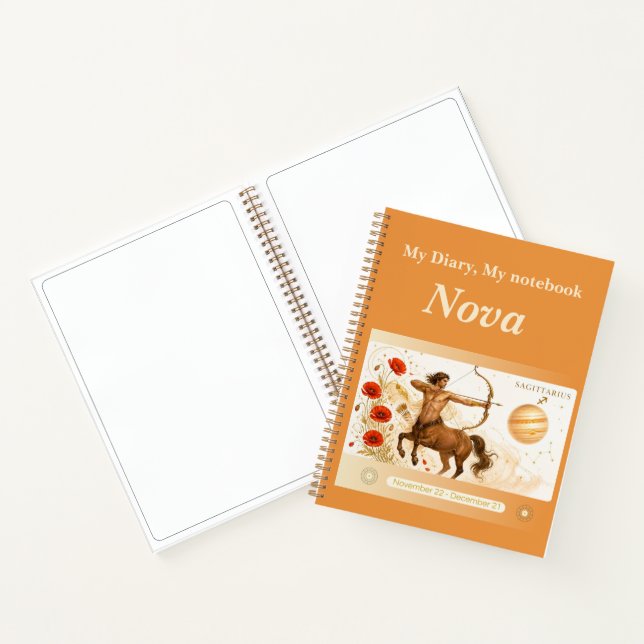 Sagittarius Zodiac Notebook/Diary – Art Nouveau Notebook (Inside)