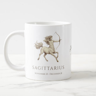 Sagittarius Zodiac Personalised Name & Birth Date Large Coffee Mug