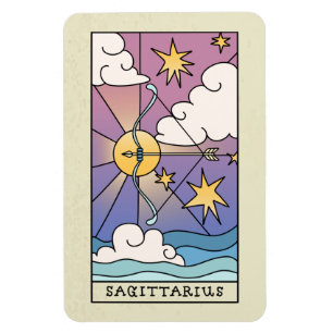 Sagittarius Zodiac Sign Abstract Art Vintage Magnet